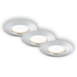 BRILONER 3ks sada LED vestavné svítidlo, pr. 7,5 cm, chrom IP44 BRI 7204-038