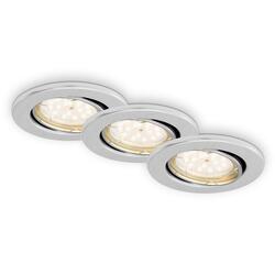 BRILONER 3ks sada LED vestavné svítidlo, pr. 8,6 cm, 5 W, hliník BRI 7219-039