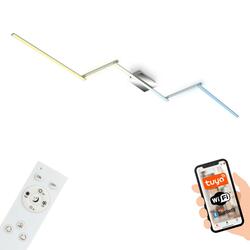 BRILONER B smart CCT LED stropní svítidlo, 227,2 cm, 24 W, 2600 lm, hliník-chrom BRILO 3737-018