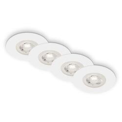 BRILONER LED vestavná svítidla, pr.9 cm, 4x LED, 4,9 W, 480 lm, matná bílá IP44 BRILO 7998-046