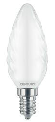 CENTURY LED FILAMENT CANDLE kroucená SATÉN 6W E14 6000K 360d