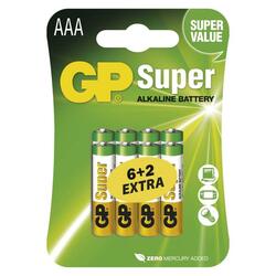 EMOS Alkalická baterie GP Super AAA (LR03), 6+2 ks B13118