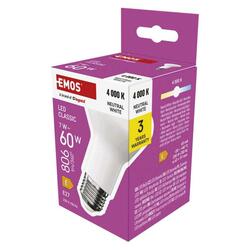 EMOS LED žárovka Classic R63 / E27 / 7 W  (60 W) / 806 lm / neutrální bílá ZQ7E43