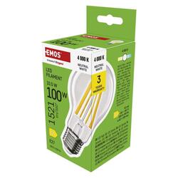 EMOS LED žárovka Filament A60 / E27 / 10,5 W (100 W) / 1521 lm / neutrální bílá ZF5D63