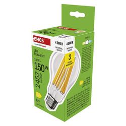 EMOS LED žárovka Filament A70 / E27 / 18 W (150 W) / 2452 lm / neutrální bílá ZF5D83