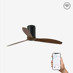 FARO MINI TUBE FAN, černá/dřevo, stropní ventilátor s DC motorem SMART