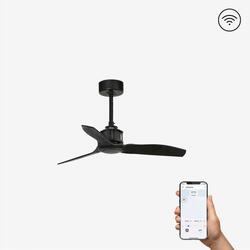 FARO JUST FAN XS, černá, stropní ventilátor s DC motorem 81cm SMART