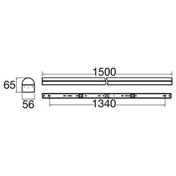 BIG WHITE (SLV) BATTEN P 1500 72 830/840/850 WH DALI EM 3H 1009261