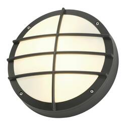 BIG WHITE BULAN GRID, venkovní nástěnné a stropní svítidlo, A60, IP44, kulaté, antracit, max. 50 W, kryt PC 229085