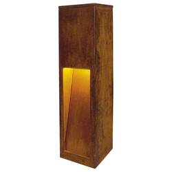 BIG WHITE RUSTY SLOT 50, venkovní stojací lampa, LED, 3000K, rezavé železo, D/Š/V 12/12/50 cm 233447