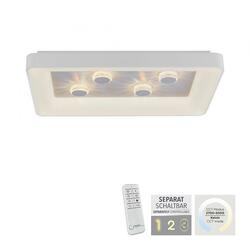 LEUCHTEN DIREKT is JUST LIGHT LED stropní svítidlo bílé hranaté křišťálový efekt stmívatelné CCT 2700-5000K LD 14385-16