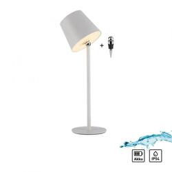 JUST LIGHT LED svítidlo na láhev bílé na baterie dotykový stmívač USB IP54 stolní lampa 3000K LD 19251-16