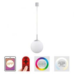 JUST LIGHT LED závěsné svítidlo Smarthome průměr 20cm stříbrná stmívatelné s aplikací dálkový ovladač Tuya RGB/2700-5000K LD 22072-55