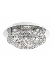 NOVA LUCE stropní svítidlo QUENTIN chromovaný hliník a K9 křišťál LED 28W 230V 3000K IP20 83399203