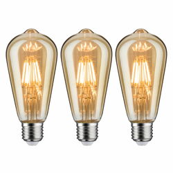 PAULMANN 1879 set LED žárovka Rustika E27 230V 3x6W 1700K stmívatelné zlatá