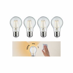 PAULMANN Set 3-krokové-stmívatelné LED žárovka E27 230V 4x5W 2700K stmívatelné čirá