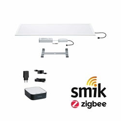 PAULMANN Startovací sada Zigbee 3.0 Smart Home smik Gateway + LED Panel Amaris 295x1195mm 35W RGBW+ bílá/antracit stmívatelné