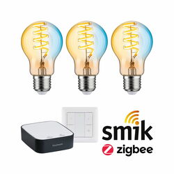 PAULMANN Startovací sada Zigbee 3.0 LED žárovka Filament E27 měnitelná bílá + Gateway smik + vypínač