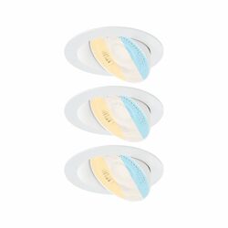 PAULMANN LED vestavné svítidlo White Select Aumus 3ks sada kruhové 105mm 90° 3x5W 230V stmívatelné 2700 - 6500K bílá