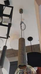 VÝPRODEJ VZORKU Aulix závěsné svítidlo 1xGU10 válec 30cm v imitaci betonu + textilní kabel šedý