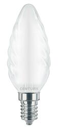 CENTURY LED FILAMENT SVÍČKA TWIST SATÉN 4W E14 3000K 470Lm 360d 35x97mm IP20 CEN INSTOR-041430