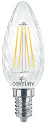 CENTURY LED FILAMENT SVÍČKA TWIST ČIRÁ 4W E14 4000K 470Lm 360d 35x98mm IP20 CEN INTOR-041440