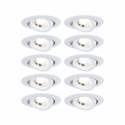 PAULMANN LED vestavné svítidlo 10ks-sada výklopné kruhové 82mm 70° 10x4,8W 230V 3000K bílá mat