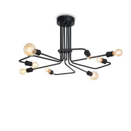 Stropní přisazené svítidlo Ideal Lux Triumph PL8 Nero 242378 E27 8x60W IP20 92cm černé