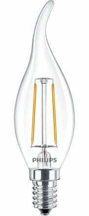 Philips CLASSIC LEDCandle ND 2-25W BA35 E14 827 CL