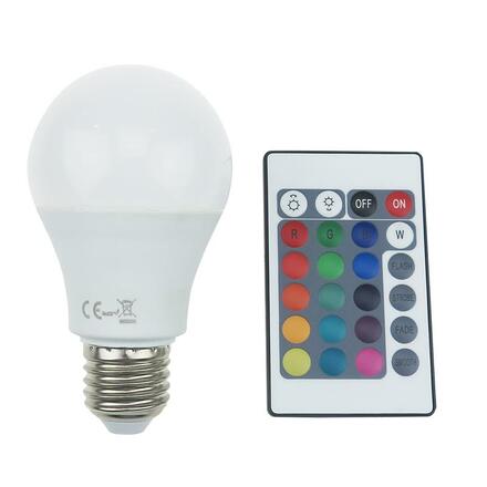 ACA Lighting LED SMD A60 E27 230V 8W IR RGB+3000K 180st 650lm Ra80 A608RGBWN