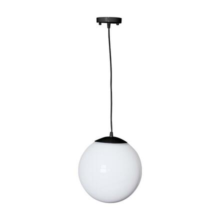 ACA Lighting venkovní závěsné svítidlo D250 PMM opálová bílá černý kabel a rozeta AC.18250KOPB