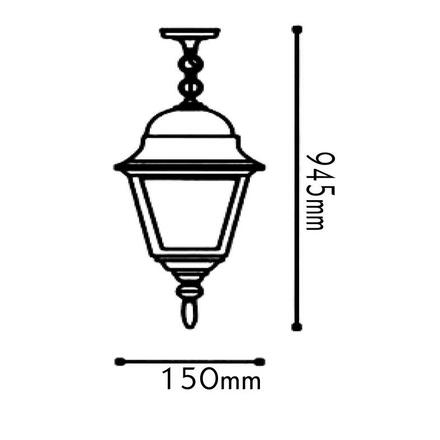 ACA Lighting Garden lantern venkovní závěsné svítidlo HI6045W