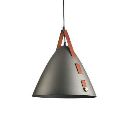 ACA Lighting závěsné svítidlo 1XE27 černý kov+kůže D33XH100CM NAOMI HL41441P33BN