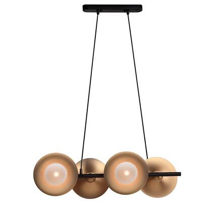 ACA Lighting závěsné svítidlo 4XG9 mosaz/černý kov + sklo 68X27XH118CM LAYLA HL4324P68BB