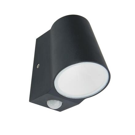 ACA Lighting LED COB venkovní nástěnné svítidlo se senzorem 6W 400LM 100d 230V AC 3.000K tmavá šedá CRI80 IP54 30.000hod LG0509GPIR