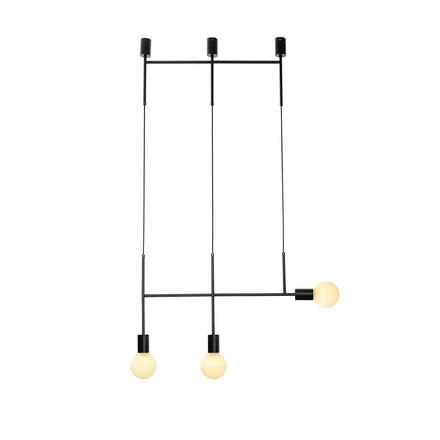 ACA Lighting závěsné svítidlo 3XE27 černá kov 64X4X110CM KYOTO TNK853P64BK