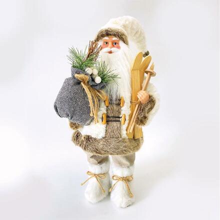 ACA Lighting vánoční dekorace Santa Claus s lyžemi 45cm X124501