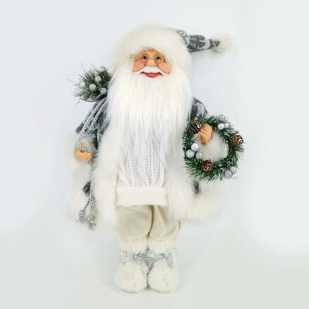 ACA Lighting vánoční dekorace Santa Claus s věncem 45cm X124504