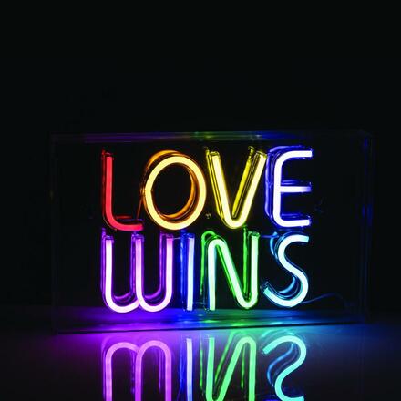 ACA Lighting neonová stolní dekorace LOVE WINS 120 LED USB CABLE 2m multicolor IP20 31x4,6x19cm X131203718