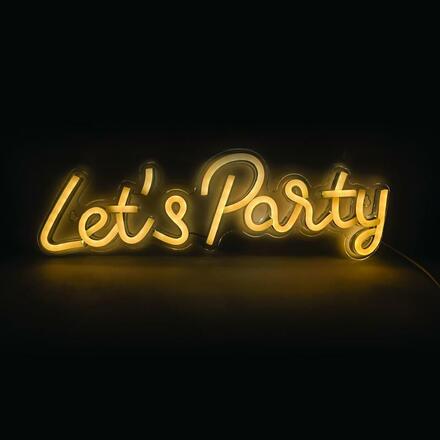 ACA Lighting neonová nástěnná dekorace LETS PARTY 125 LED USB 2m napájecí kabel teplá bílá IP20 41x1,6x13,5cm X131251716