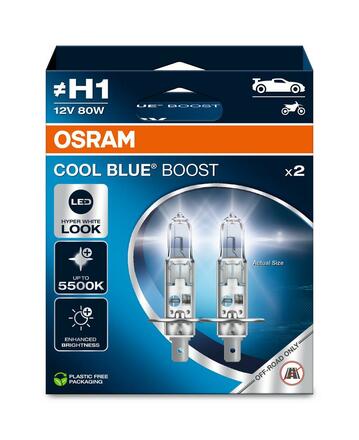 OSRAM H1 12V 80W P14.5s COOL BLUE BOOST 5500K 2ks NO ECE 62150CBB-2HB