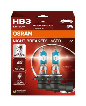 OSRAM HB3 12V 60W P20d NIGHT BREAKER LASER +150% více světla 2ks 9005NL-2HB