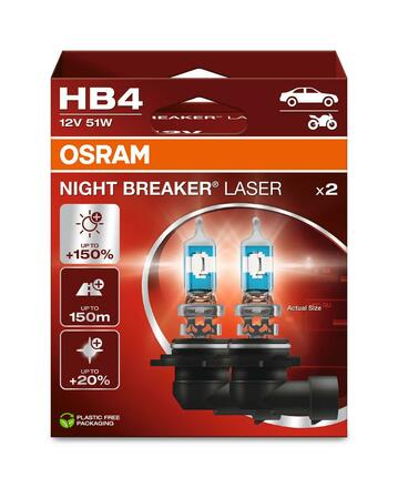 OSRAM HB4 12V 51W P22d NIGHT BREAKER LASER +150% více světla 2ks 9006NL-2HB