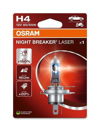 OSRAM H4 12V 60/55W P43t NIGHT BREAKER LASER +150% více světla blistr 64193NL-1BL