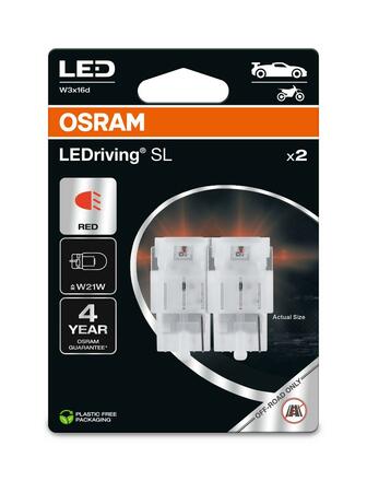 OSRAM LED W21W LEDriving SL Red 12V blistr 2ks 7505DRP-2BL