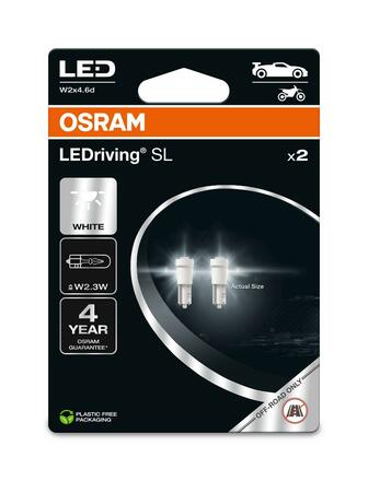 OSRAM LEDriving SL W2.3W W2x4.6d 0.25W 12V 6000K 25 lm White 2ks 2723DWP-2BL