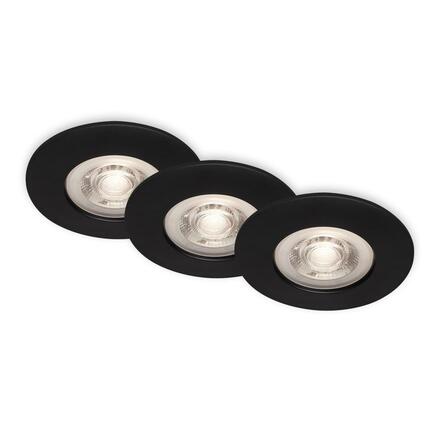 BRILONER LED vestavná svítidla, pr.9 cm, 3x LED, 4,9 W, 480 lm, černá IP44 BRI 7036-035