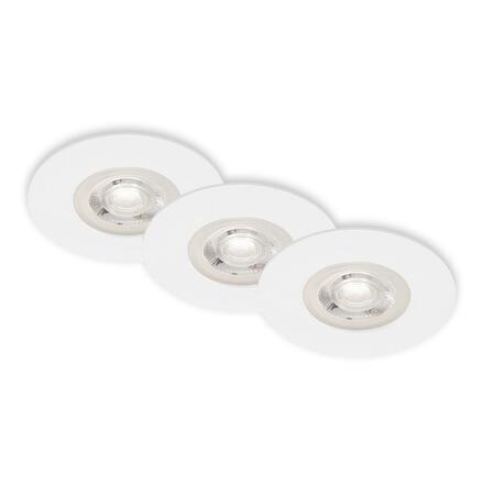 BRILONER LED vestavná svítidla, pr.9 cm, 3x LED, 4,9 W, 480 lm, bílé IP44 BRI 7036-036