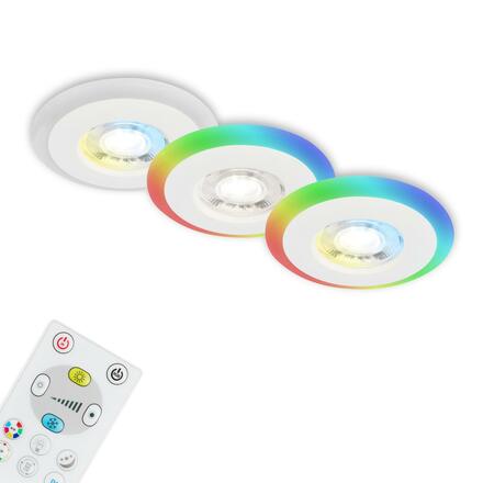 BRILONER LED vestavná svítidla sada, pr.8,4 cm, 3x LED, 5 W, 460 lm, bílé IP44 BRI 7040-036