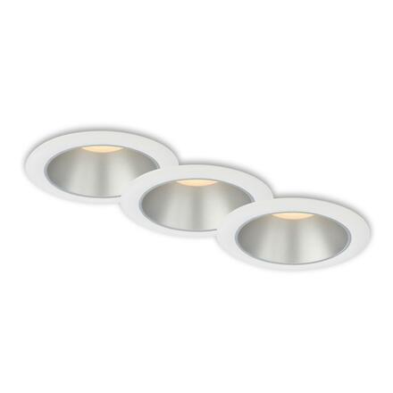 BRILONER LED vestavná svítidla sada, pr.9,5 cm, 3x LED, 4,9 W, 480 lm, bílé-stříbrná BRI 7041-036